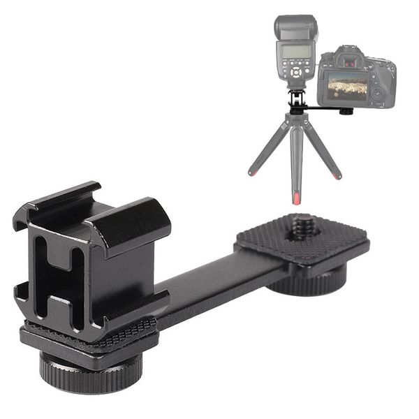 triple cold shoe mount 1/4"-20 tripod screw led video light extension stand bracket gimbal stabilizer microphone stand rig bracket comp
triple cold shoe mount 1/4"-20 tripod screw led video light extension stand bracket gimbal stabilizer microphone stand rig bracket comp