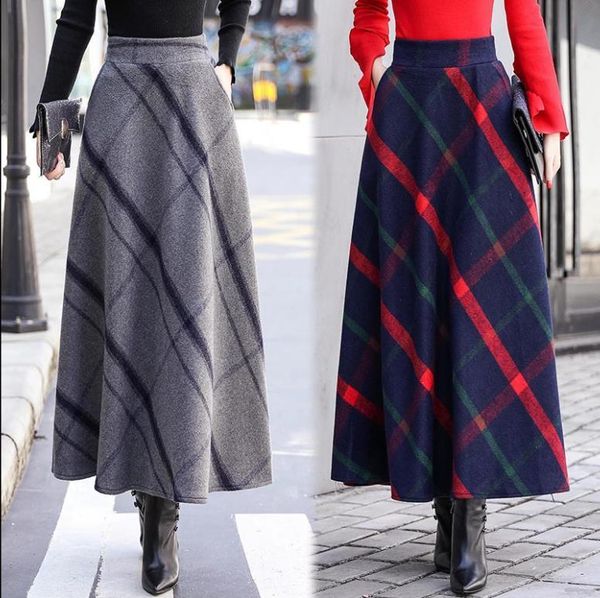 high waist skirts faldas mujer moda 2019 women maxi wool skirt elastic waist elegant office lady long plaid skirts ee696, Black;gray
high waist skirts faldas mujer moda 2019 women maxi wool skirt elastic waist elegant office lady long plaid skirts ee696, Black;gray