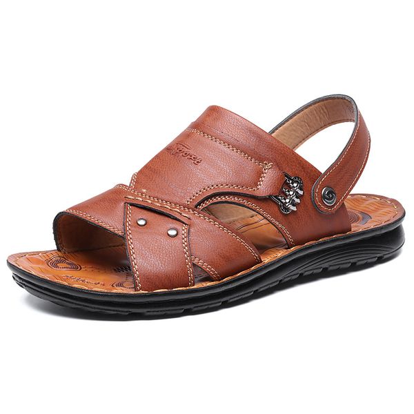 sandals summer men's casual dual-use slippers trend leather beach shoes fashion breathable suede men, Black
sandals summer men's casual dual-use slippers trend leather beach shoes fashion breathable suede men, Black