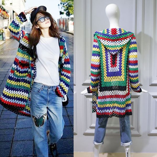 fall dress star liu yifei in 2019 wears jeans with a long cap and loose cardigan in the same hollow knitted sweater women, White;black
fall dress star liu yifei in 2019 wears jeans with a long cap and loose cardigan in the same hollow knitted sweater women, White;black