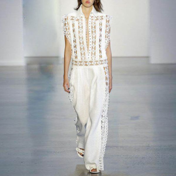 high grade runway designer jumpsuits 2019 new fashion cotton linen patchwork hollow out rivet jumpsuits casual high street style, Black;white
high grade runway designer jumpsuits 2019 new fashion cotton linen patchwork hollow out rivet jumpsuits casual high street style, Black;white