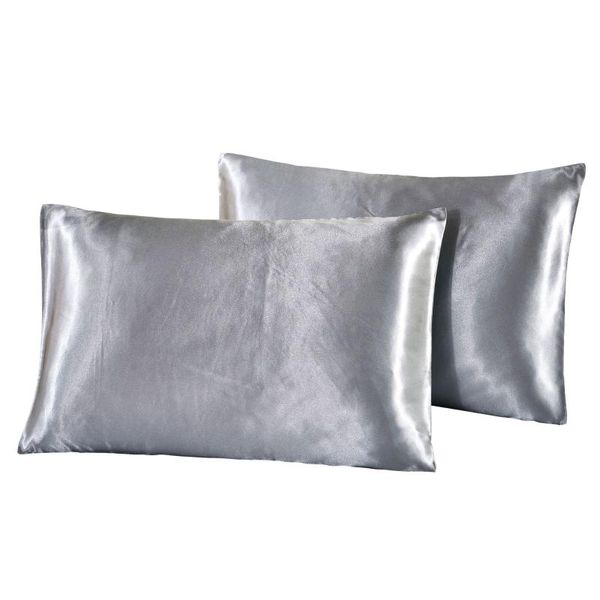 2pc sleep pillowcase imitation silk pillow cover soft solid color pillowcases grey usa pillow case cover home bedding no 
2pc sleep pillowcase imitation silk pillow cover soft solid color pillowcases grey usa pillow case cover home bedding no