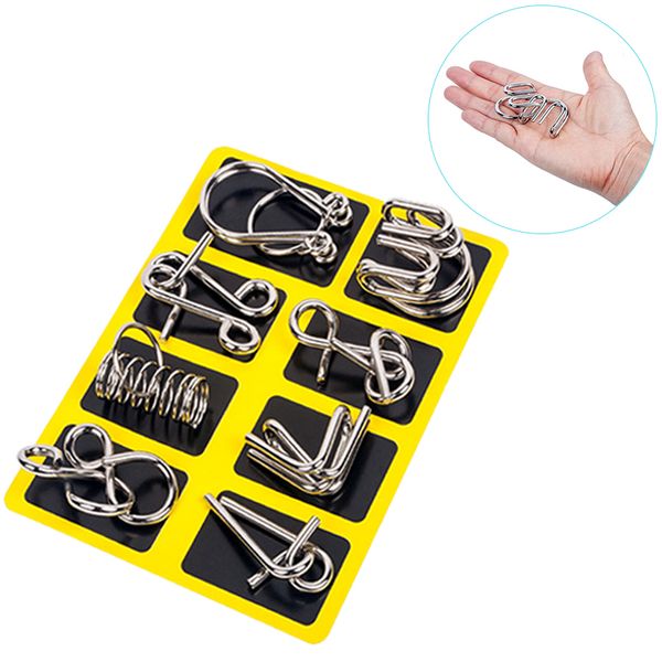 8pcs/set montessori metal intelligent lock wire iq mind brain teaser puzzles for children adults anti-stress reliever toys gifts
8pcs/set montessori metal intelligent lock wire iq mind brain teaser puzzles for children adults anti-stress reliever toys gifts