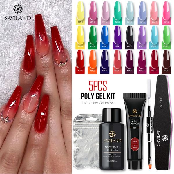 saviland 5pcs color polygel set nail art camouflage nail tip form crystal uv gel polygel extension slip solution for design
saviland 5pcs color polygel set nail art camouflage nail tip form crystal uv gel polygel extension slip solution for design