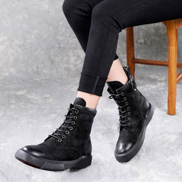 2019 vallu flat shoes boots genuine leather lace up women winter shoes short plush lady warm flat boots black
2019 vallu flat shoes boots genuine leather lace up women winter shoes short plush lady warm flat boots black