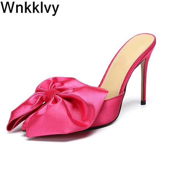 slippers shoes female satin silk big butterfly-knot women genuine leather pointed toe high heels sandals runway mullers 2021, Black
slippers shoes female satin silk big butterfly-knot women genuine leather pointed toe high heels sandals runway mullers 2021, Black