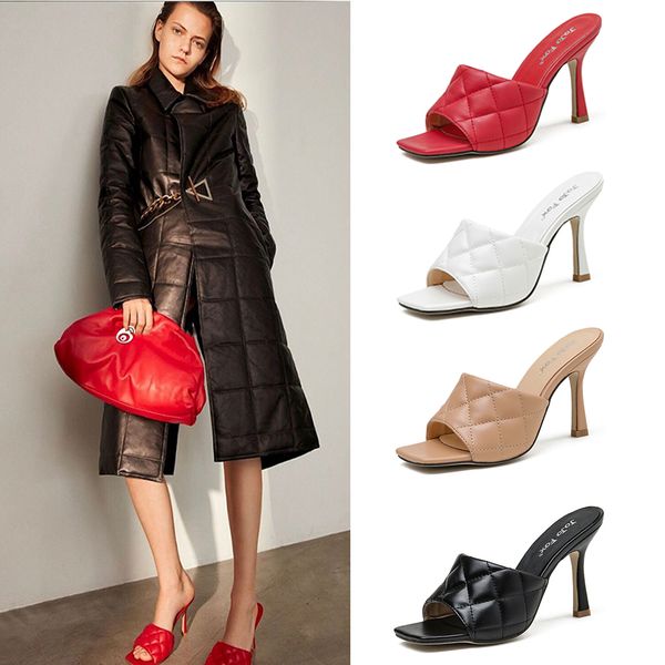 2020 new summer women square toe sandals ladies pu leather plaid outside thin high heels slippers female fashion woman shoes, Black
2020 new summer women square toe sandals ladies pu leather plaid outside thin high heels slippers female fashion woman shoes, Black