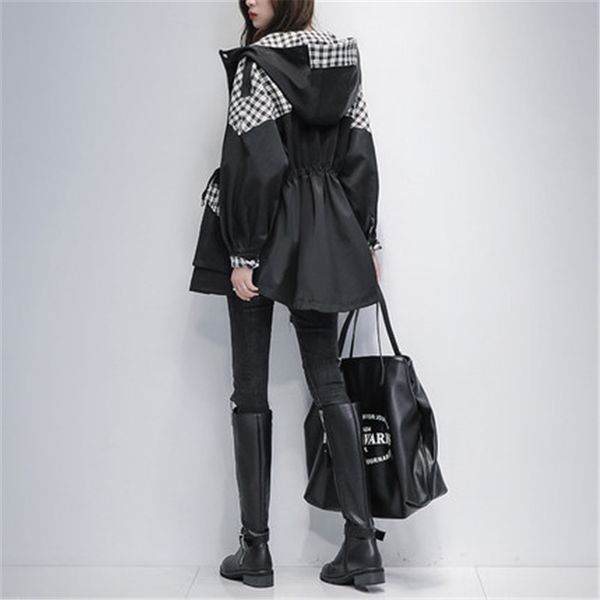 women's trench coats vintage stitching windbreaker mid-length 2021 spring autumn style korean thin temperament hooded g512, Tan;black
women's trench coats vintage stitching windbreaker mid-length 2021 spring autumn style korean thin temperament hooded g512, Tan;black