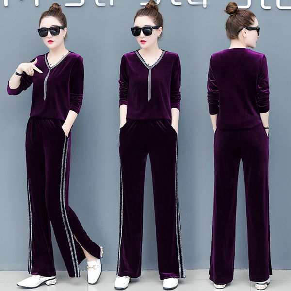spring women tracksuit sportswear velvet loose wide leg sweatshirt+pant running jogger fitness gym workout casual set sport suit, Black;blue
spring women tracksuit sportswear velvet loose wide leg sweatshirt+pant running jogger fitness gym workout casual set sport suit, Black;blue
