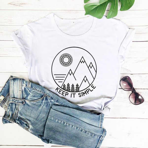 women's t-shirt keep it simple shirts arrival summer 100%cotton funny t shirt adventure happy camper go outside, White
women's t-shirt keep it simple shirts arrival summer 100%cotton funny t shirt adventure happy camper go outside, White