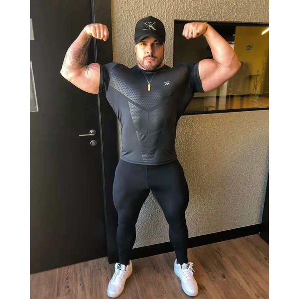 Men Designer Sports Tshirt Short Sleeve Fashion Gym Muscle Tights Clothes High Elastic Training Quick-drying Fitness Tees Tops, White;black
Men Designer Sports Tshirt Short Sleeve Fashion Gym Muscle Tights Clothes High Elastic Training Quick-drying Fitness Tees Tops, White;black