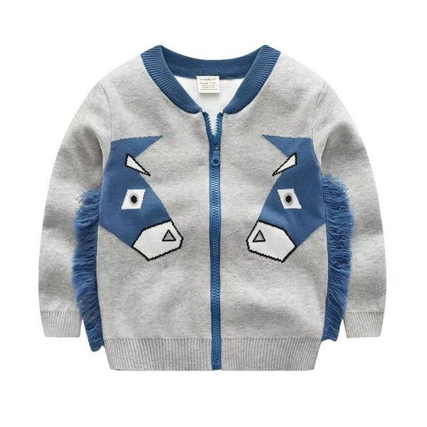 2019 autumn childrenswear children's sweater boy's cartoon double layer 100% cotton knit cardigan baby children's jacket, White
2019 autumn childrenswear children's sweater boy's cartoon double layer 100% cotton knit cardigan baby children's jacket, White