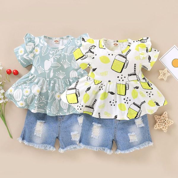 6m-4t toddler baby girls sunflower lemon print +shredded denim shorts outfits set girls clothes kids clothes w10, White
6m-4t toddler baby girls sunflower lemon print +shredded denim shorts outfits set girls clothes kids clothes w10, White
