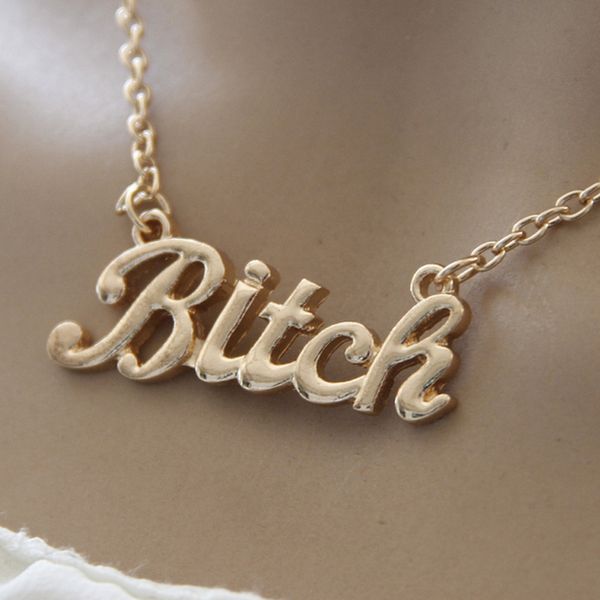fashion women clavicle necklaces bitch letters pendant necklace fine jewelry gift nyz shop, Golden;silver
fashion women clavicle necklaces bitch letters pendant necklace fine jewelry gift nyz shop, Golden;silver