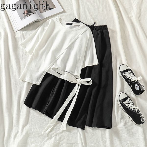 gaganight korean casual 2 pcs women set o neck irregular pullover t shirt + high waist hip pleat skirt slim wild suit spring, White
gaganight korean casual 2 pcs women set o neck irregular pullover t shirt + high waist hip pleat skirt slim wild suit spring, White