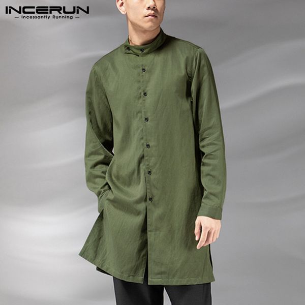 incerun vintage shirt men button up long sleeve stand collar muslim kaftan cotton solid color men clothes long shirt 2019, White;black
incerun vintage shirt men button up long sleeve stand collar muslim kaftan cotton solid color men clothes long shirt 2019, White;black