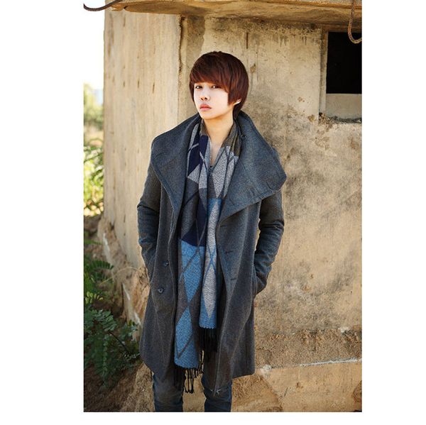 men's single-breasted wool coat men wool long jackets 2019 winter new korean slim and long sections overcoat lapel for men y, Black
men's single-breasted wool coat men wool long jackets 2019 winter new korean slim and long sections overcoat lapel for men y, Black