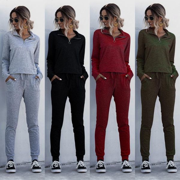 casual sweatsuits for women pants 2020 spring summer solid color collar zipper two piece set tracksuits women sets clothes top, White
casual sweatsuits for women pants 2020 spring summer solid color collar zipper two piece set tracksuits women sets clothes top, White