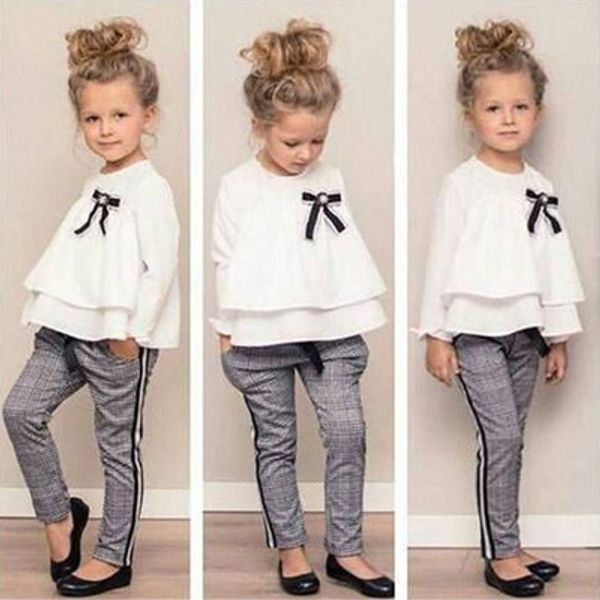 ashion baby kids clothes girls clothing set 2pcs outfits ruffle t shirt +checked pants clothes set roupas menina, White
ashion baby kids clothes girls clothing set 2pcs outfits ruffle t shirt +checked pants clothes set roupas menina, White