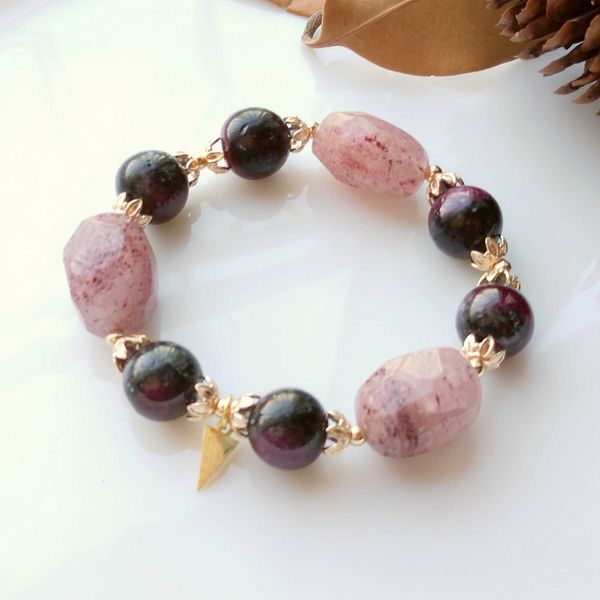lii ji genuine natural stone strawberry quartz ruby zoisite pure 925 sterling silver 18k gold color charm elastic bracelet, Golden;silver
lii ji genuine natural stone strawberry quartz ruby zoisite pure 925 sterling silver 18k gold color charm elastic bracelet, Golden;silver