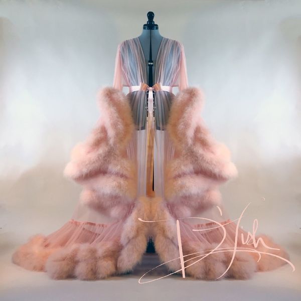 pink women bathrobe robe de mariée faux fur sleepwear nightgown long sleeve long robe spa bridal boudoir robe holiday wedding party, White;pink
pink women bathrobe robe de mariée faux fur sleepwear nightgown long sleeve long robe spa bridal boudoir robe holiday wedding party, White;pink