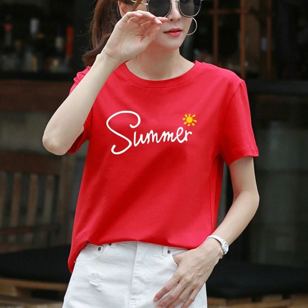short-sleeved candy women's versatile cotton candy color summer letter printed t-shirt women's t-shirt, White
short-sleeved candy women's versatile cotton candy color summer letter printed t-shirt women's t-shirt, White