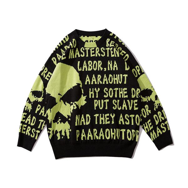 streetwear skull letter print mens knitted sweater couple casaco masculino high street sueter pull homme pullover sweaters, White;black
streetwear skull letter print mens knitted sweater couple casaco masculino high street sueter pull homme pullover sweaters, White;black
