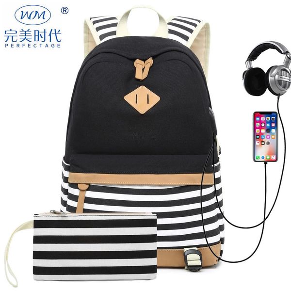 cross-border canvas backpack women's fashion korean-style printed female bag middle school students school bag striped
cross-border canvas backpack women's fashion korean-style printed female bag middle school students school bag striped