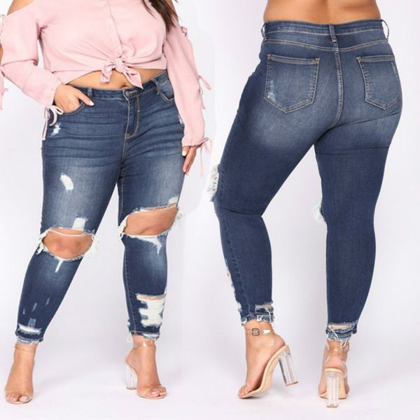 women's jeans pants casual-trousers mid-waist ripped blue hole skinny denim length dm001
women's jeans pants casual-trousers mid-waist ripped blue hole skinny denim length dm001