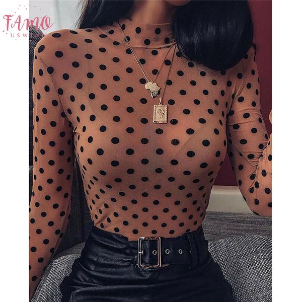 mesh see through polka dot print t shirt fashion 2020 spring women long sleeve high t shirt party club blusas, White
mesh see through polka dot print t shirt fashion 2020 spring women long sleeve high t shirt party club blusas, White