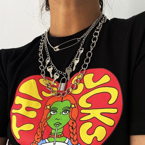 vintage multilayer crystal pendant necklace women silver color creative pin locks multiple keys choker necklaces jewelry new
vintage multilayer crystal pendant necklace women silver color creative pin locks multiple keys choker necklaces jewelry new