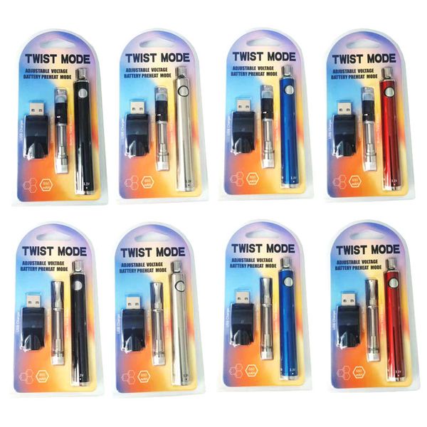 Twist Mode E Cigarette Preheat Kit 650mAh Twist VV Battery with 0.5ml 1.0ml Cartridge USB Charger Vaporizer Kits dhl
Twist Mode E Cigarette Preheat Kit 650mAh Twist VV Battery with 0.5ml 1.0ml Cartridge USB Charger Vaporizer Kits dhl