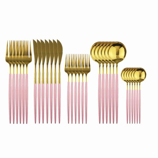 30pcs elegent pink gold 18/10 stainless steel cutlery set knife dessert fork spoon dinnerware for party dinner silverware set
30pcs elegent pink gold 18/10 stainless steel cutlery set knife dessert fork spoon dinnerware for party dinner silverware set