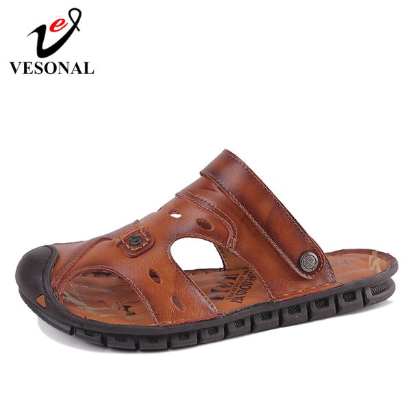 vesonal brand new summer genuine leather men's sandals shoes outdoor casual comfortable male footwear fashion waterproof slides, Black
vesonal brand new summer genuine leather men's sandals shoes outdoor casual comfortable male footwear fashion waterproof slides, Black