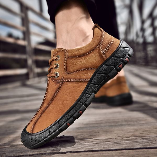 new men's shoes 100% genuine leather casual shoes waterproof work cow leather loafers mountain 38-44, Black
new men's shoes 100% genuine leather casual shoes waterproof work cow leather loafers mountain 38-44, Black