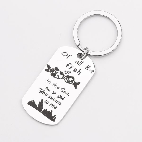 valentine keychain love gift engraved of all the fish in the sea i'm so glad you swam to me keychain lover exclusive charm tag, Silver
valentine keychain love gift engraved of all the fish in the sea i'm so glad you swam to me keychain lover exclusive charm tag, Silver