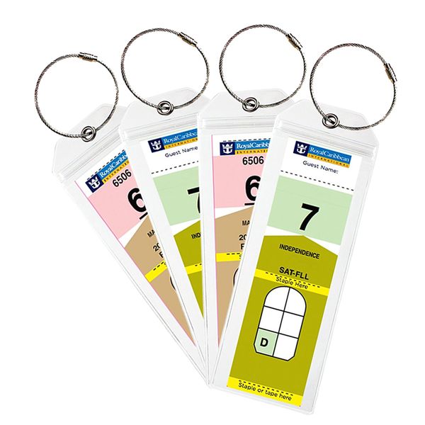 cruise tags luggage tag holders for royal caribbean & celebrity cruise ship with zip seal & steel loops thick pvc, Black
cruise tags luggage tag holders for royal caribbean & celebrity cruise ship with zip seal & steel loops thick pvc, Black