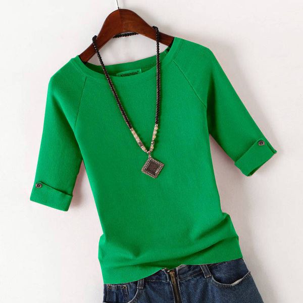 women's sweaters button decoration five-point sleeve sweater female slim round neck solid color simple bottoming pullover women spring, White;black
women's sweaters button decoration five-point sleeve sweater female slim round neck solid color simple bottoming pullover women spring, White;black
