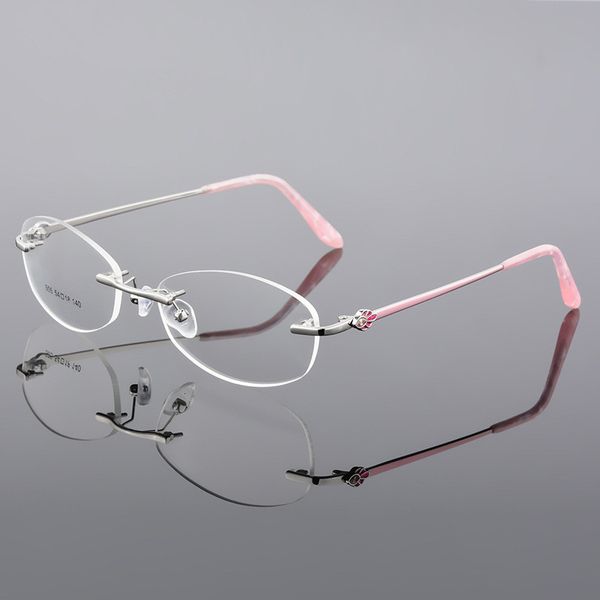 pink ultra-light girl women frameless diamond trimming glasses frame for reading frame nearsighted glasses prescription, Silver
pink ultra-light girl women frameless diamond trimming glasses frame for reading frame nearsighted glasses prescription, Silver