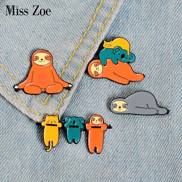 cute funny sloth enamel pin lazy animal koala cat badge brooch lapel pins denim jeans shirt bag cartoon jewelry gift for kids, Gray 
cute funny sloth enamel pin lazy animal koala cat badge brooch lapel pins denim jeans shirt bag cartoon jewelry gift for kids, Gray