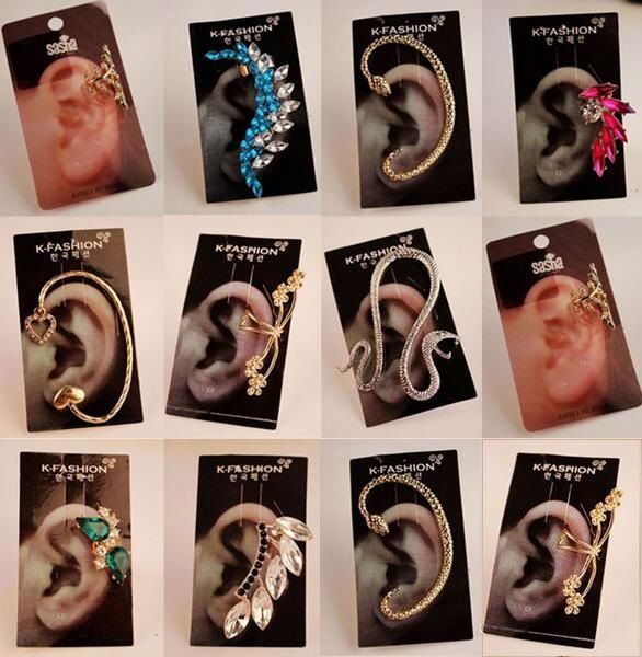 10pairs/lot crystal earrings ear cuff for women craft jewelry earring gift mix style colors ea15, Silver
10pairs/lot crystal earrings ear cuff for women craft jewelry earring gift mix style colors ea15, Silver