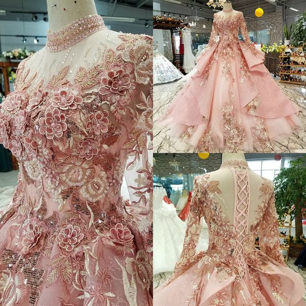 luxury pink 2020 ball gown prom dresses dubai arabic high neck long sleeve beading evening gowns formal dress party wear abendkleider, Black
luxury pink 2020 ball gown prom dresses dubai arabic high neck long sleeve beading evening gowns formal dress party wear abendkleider, Black