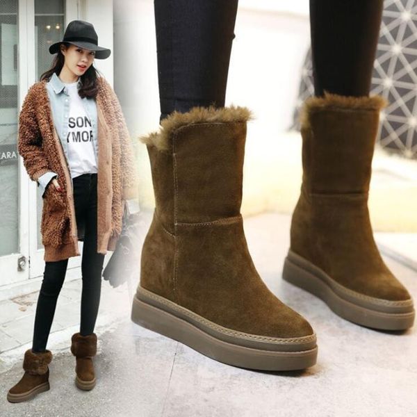 winter women snow shoes woman fashion thick bottom wedge boots 2019 short plush warm increase non-slip booies cj191222, Black 
winter women snow shoes woman fashion thick bottom wedge boots 2019 short plush warm increase non-slip booies cj191222, Black