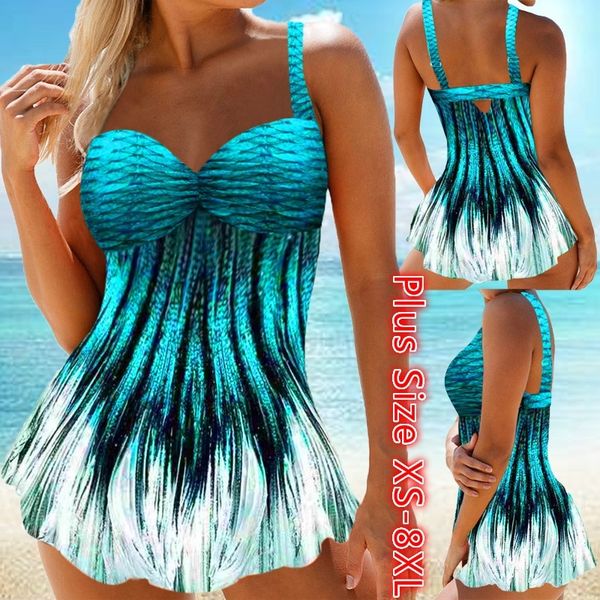 women two piece printed tankini swimsuit swimwear bathing suit swimdress and shorts plus size, White;black
women two piece printed tankini swimsuit swimwear bathing suit swimdress and shorts plus size, White;black