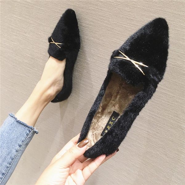 pointed toe women shoes autumn female footwear all-match casual sneaker women's moccasins loafers fur fall dress winter boat, Black
pointed toe women shoes autumn female footwear all-match casual sneaker women's moccasins loafers fur fall dress winter boat, Black