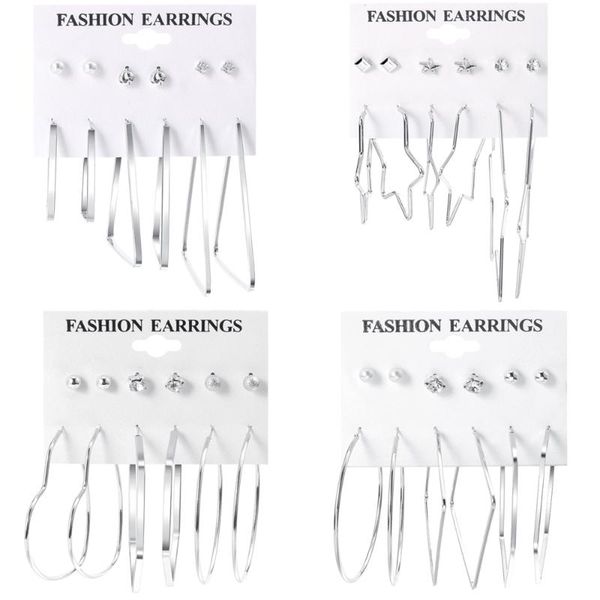 wybu 19 style metal hoop earring set for women triangle summer stud earring star earing set ear rings brinco female bijouterie, Golden;silver
wybu 19 style metal hoop earring set for women triangle summer stud earring star earing set ear rings brinco female bijouterie, Golden;silver