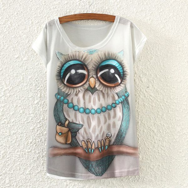 2019 new fashion vintage spring summer t shirt women clothing animal owl print t-shirt printed white woman clothe
2019 new fashion vintage spring summer t shirt women clothing animal owl print t-shirt printed white woman clothe