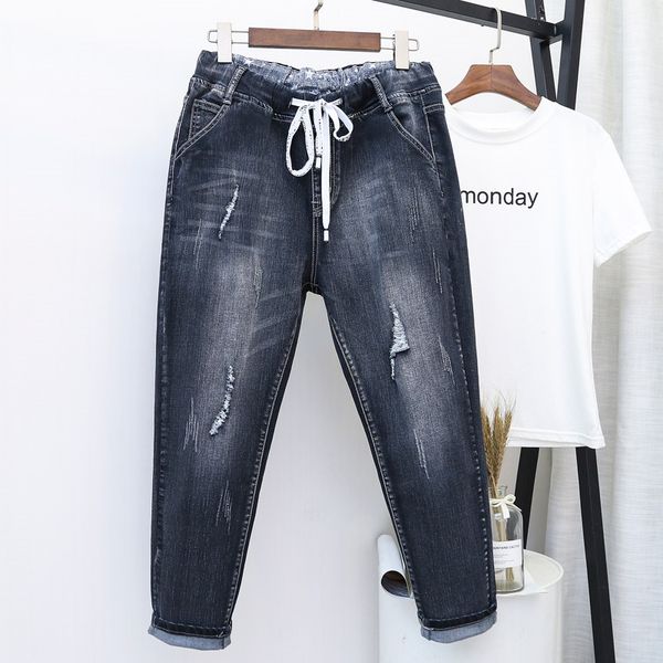 5xl denim jeans women high waist stretch denim mom jenas plus size streetwear loose ripped hole jeans female harem pants k600, Blue
5xl denim jeans women high waist stretch denim mom jenas plus size streetwear loose ripped hole jeans female harem pants k600, Blue
