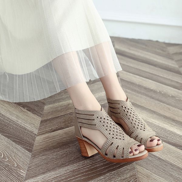 rome woman open toe sandals women hollow out high heels women's square heel female bling crystal zip shoes ladies footwear, Black
rome woman open toe sandals women hollow out high heels women's square heel female bling crystal zip shoes ladies footwear, Black