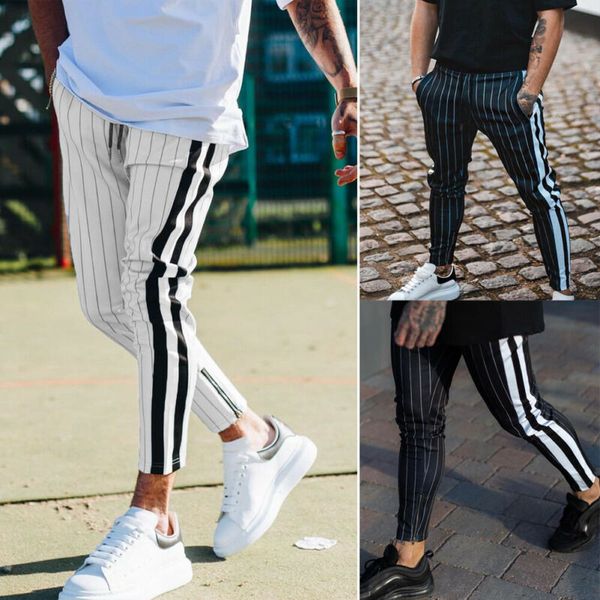 new men jogger long pants casual slim fit side stripe tracksuit sport pencil pants men gym skinny jogging sweatpants trousers, Black
new men jogger long pants casual slim fit side stripe tracksuit sport pencil pants men gym skinny jogging sweatpants trousers, Black